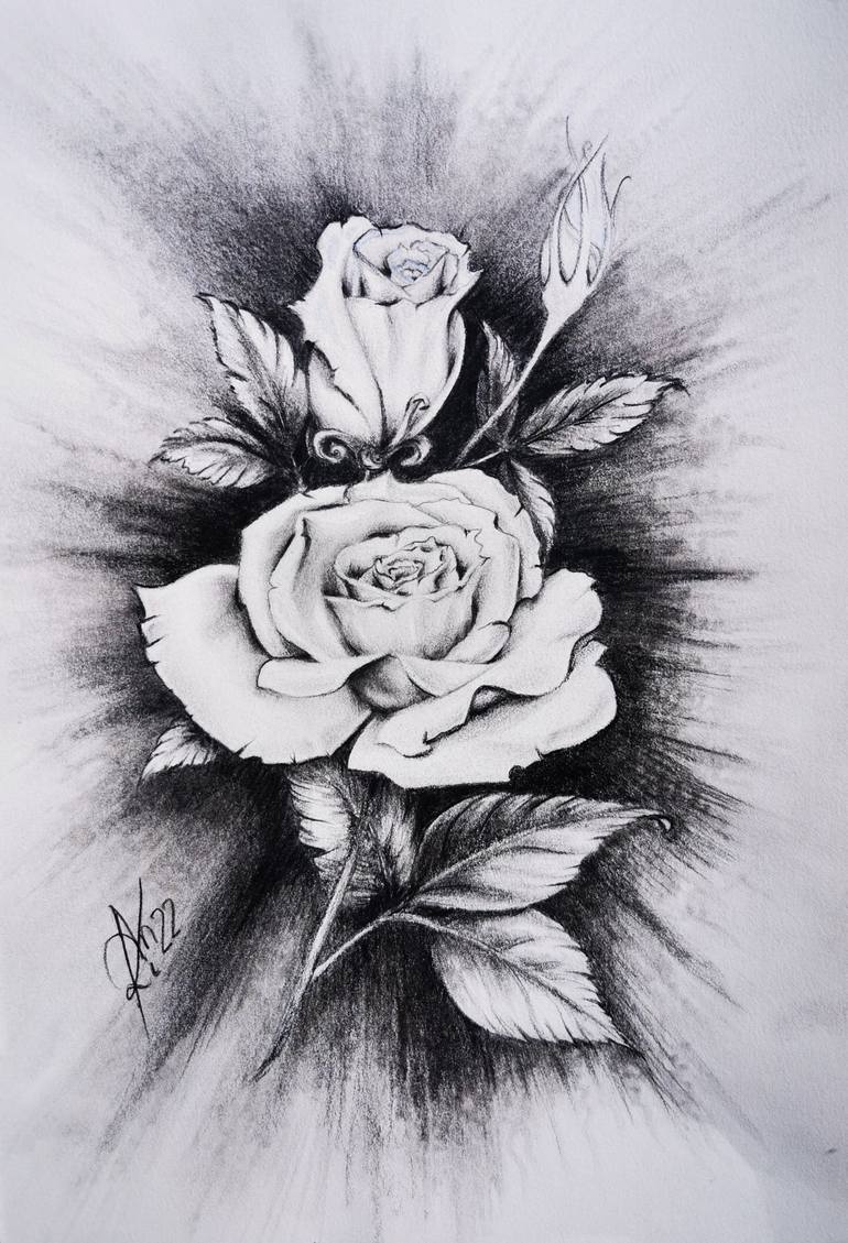 The Rose Drawing by Ana Kirnbauer Art | Saatchi Art