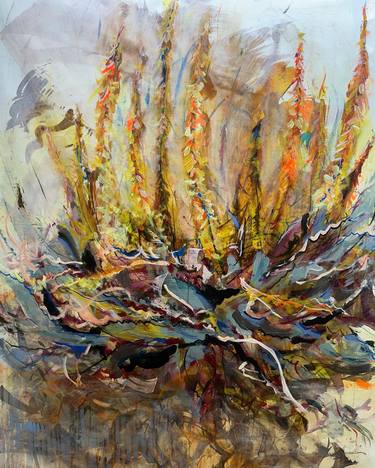 Original Abstract Expressionism Floral Painting by GG Cooper