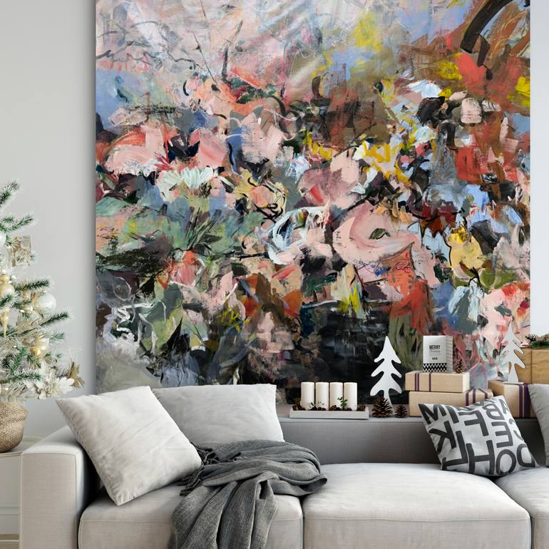 Original Abstract Floral Painting by Shell Cooper