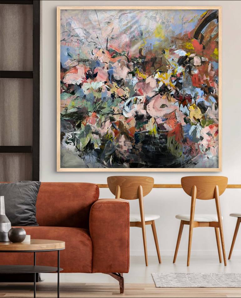 Original Abstract Floral Painting by Shell Cooper