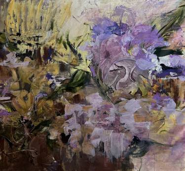 Original Abstract Expressionism Floral Painting by Shell Cooper