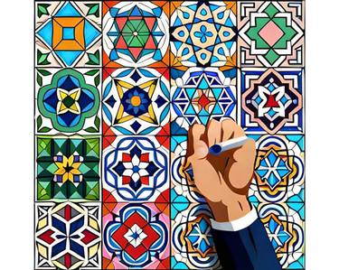 Original Pop Art Geometric Paintings by Irshad Irshad