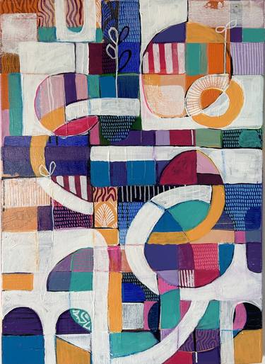 Original Abstract Expressionism Geometric Paintings by Samantha Malone