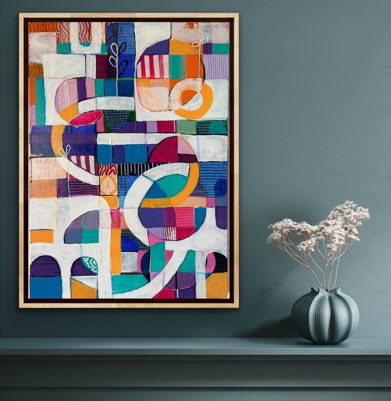 Original Abstract Expressionism Geometric Painting by Samantha Malone