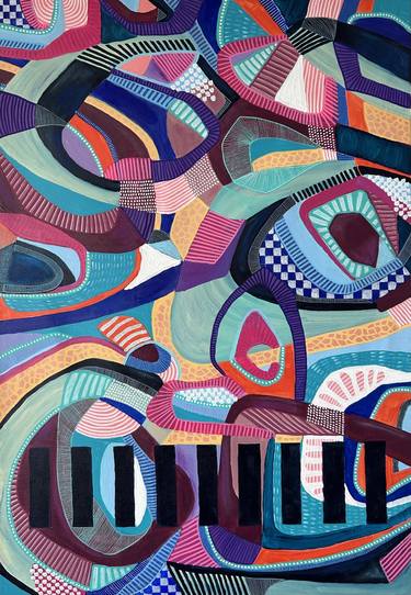 Original Abstract Expressionism Geometric Paintings by Samantha Malone