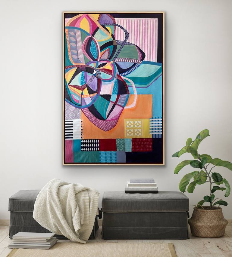 Original Abstract Expressionism Geometric Painting by Samantha Malone