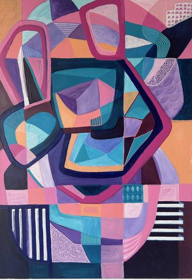 Original Abstract Expressionism Geometric Paintings by Samantha Malone