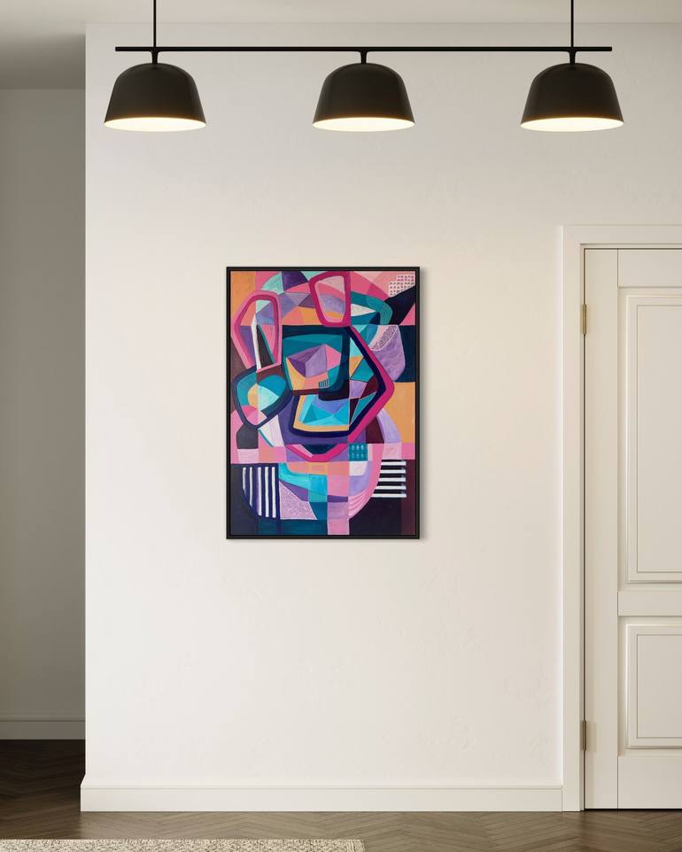 Original Abstract Expressionism Geometric Painting by Samantha Malone