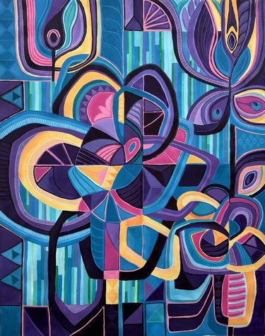 Original Abstract Geometric Paintings by Samantha Malone