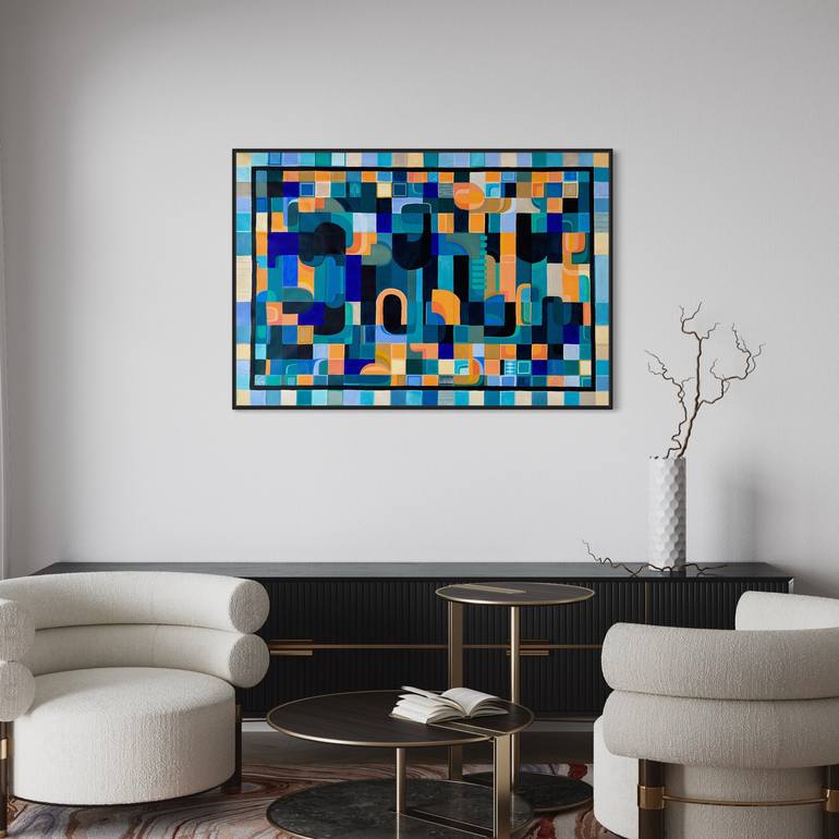Original Abstract Geometric Painting by Samantha Malone