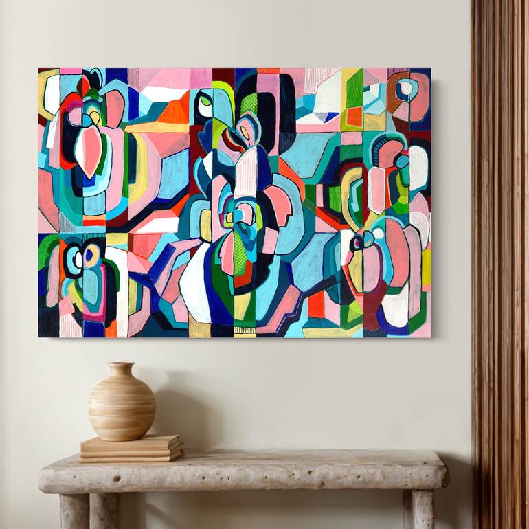 Original Geometric Abstract Painting by Samantha Malone