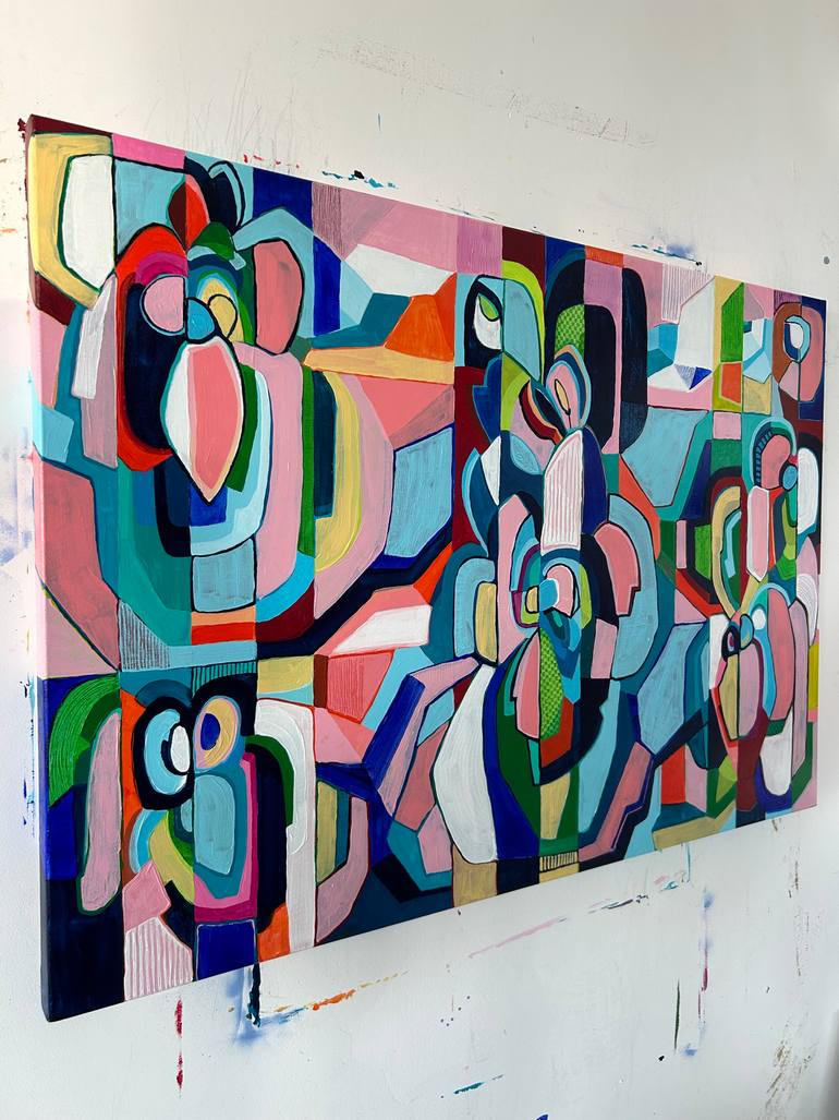 Original Geometric Abstract Painting by Samantha Malone