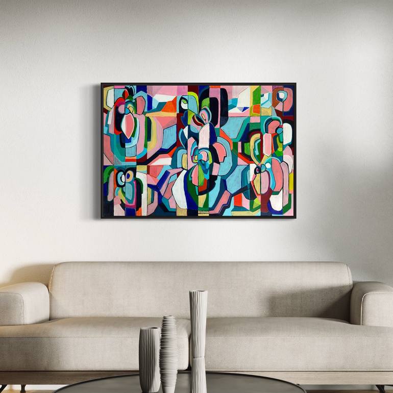 Original Geometric Abstract Painting by Samantha Malone