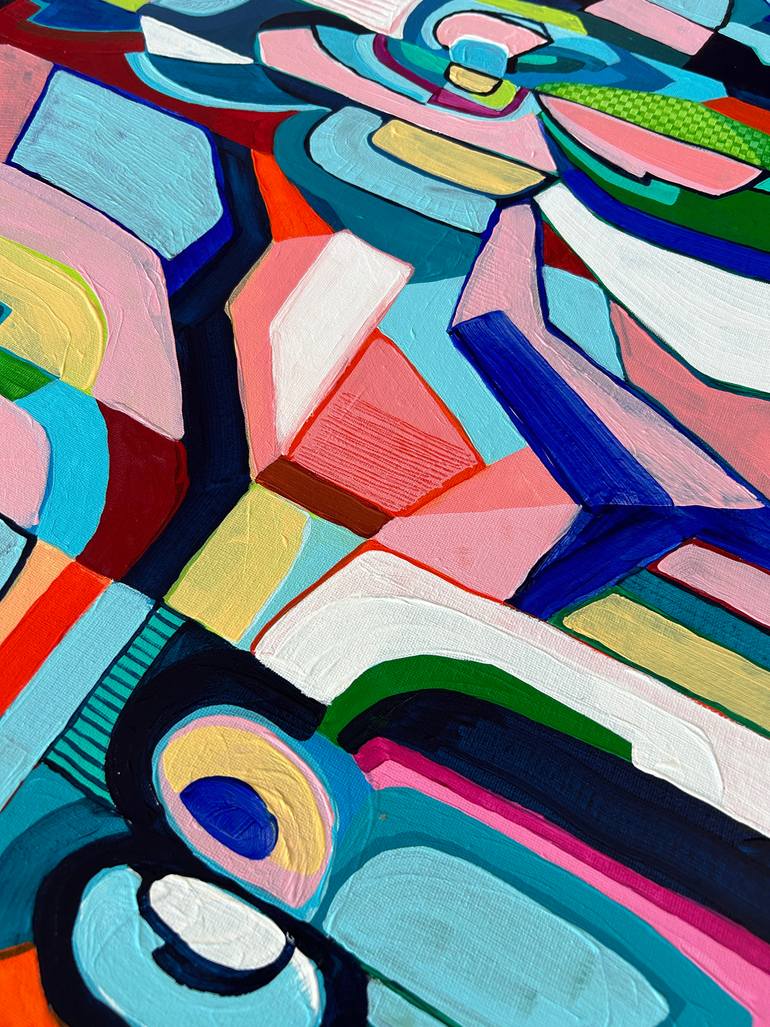 Original Geometric Abstract Painting by Samantha Malone
