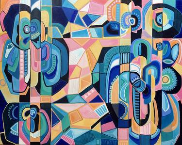 Original Geometric Abstract Paintings by Samantha MALONE