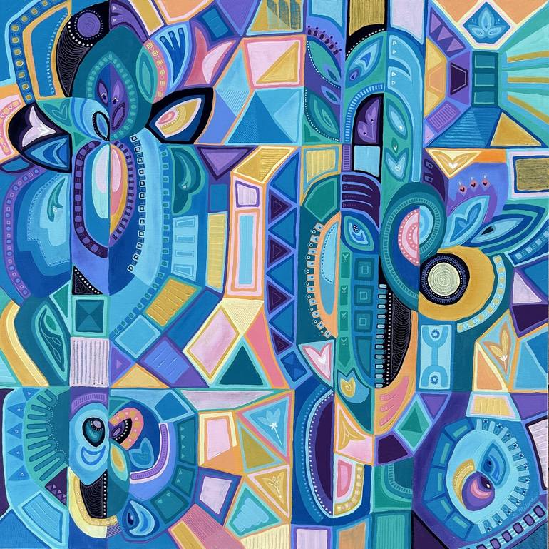 Print of Geometric Abstract Paintings by Samantha Malone