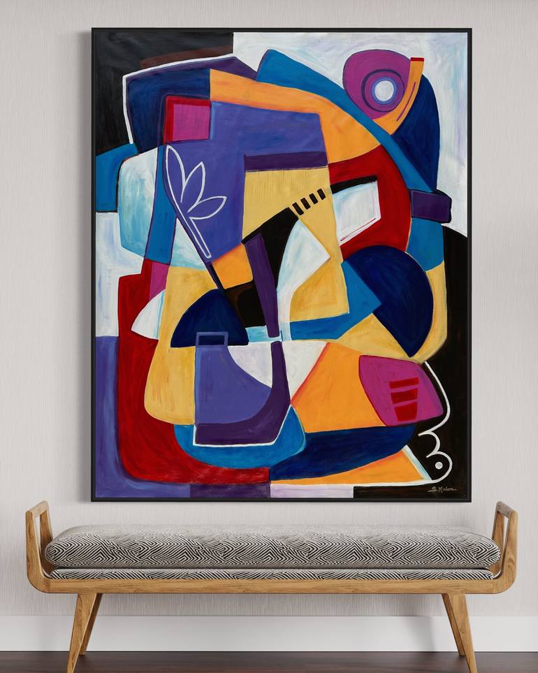 Original Geometric Abstract Painting by Samantha Malone