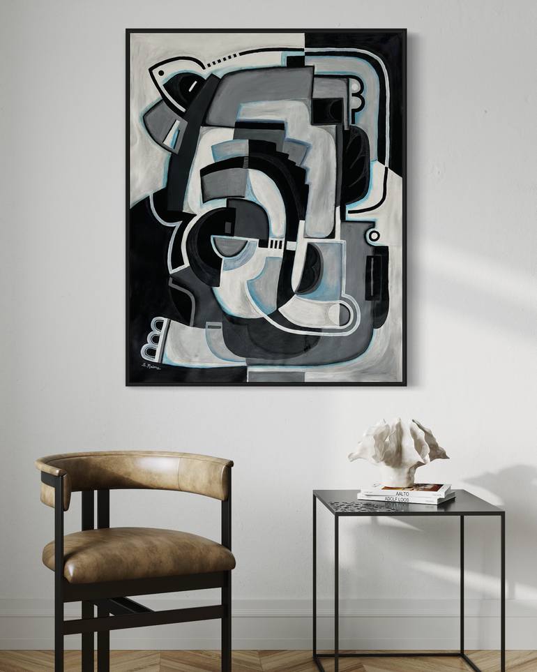 Original Cubism Abstract Mixed Media by Samantha Malone