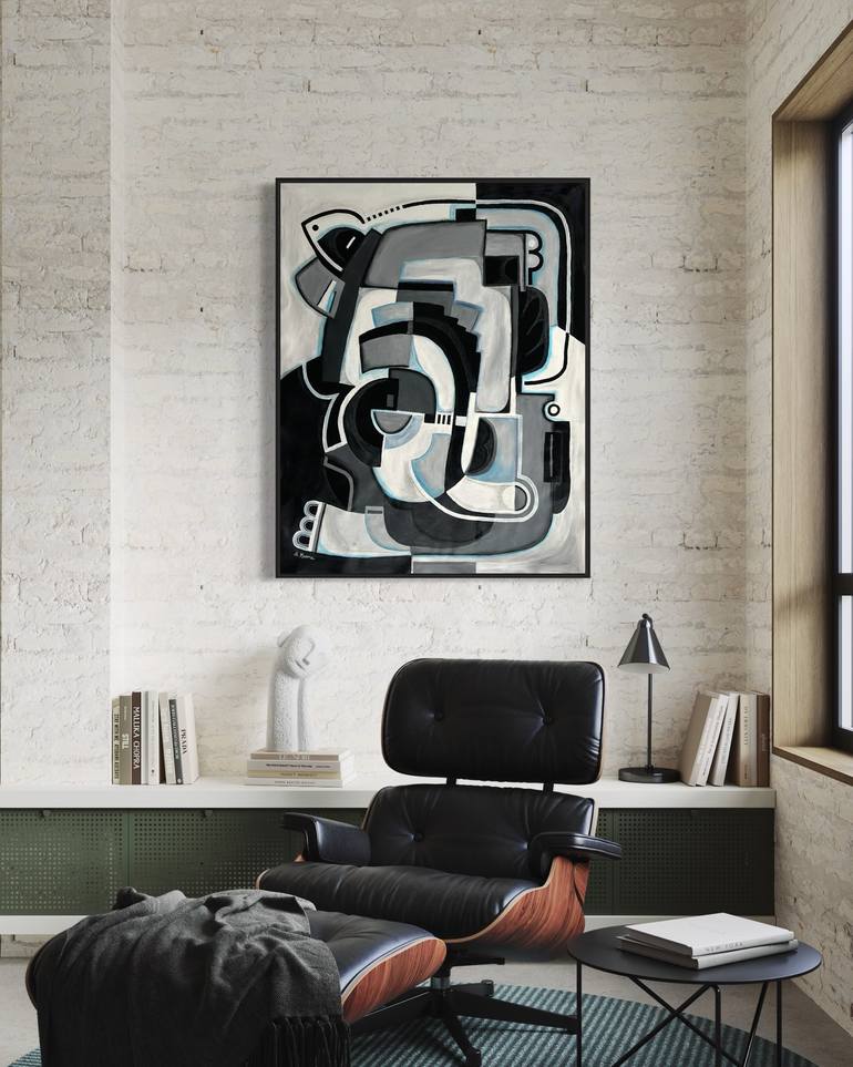 Original Cubism Abstract Mixed Media by Samantha Malone