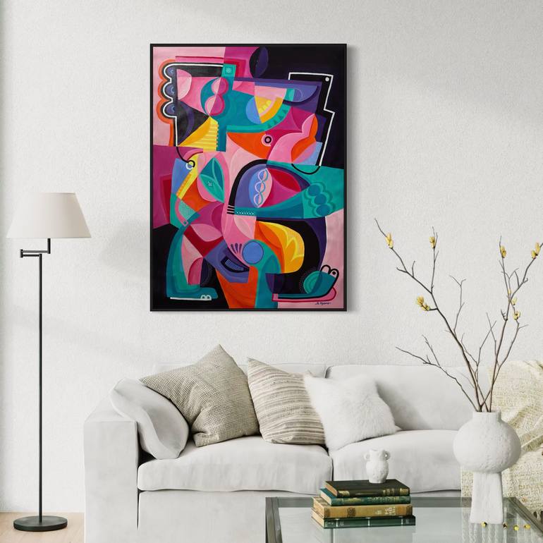 Original Geometric Abstract Painting by Samantha Malone