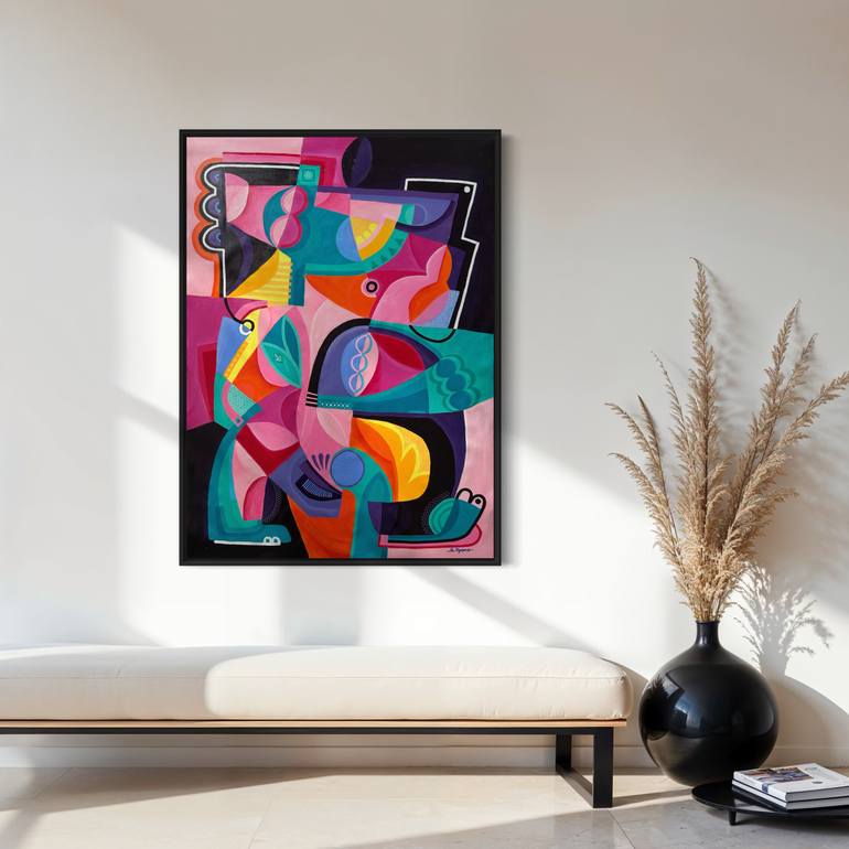 Original Geometric Abstract Painting by Samantha Malone