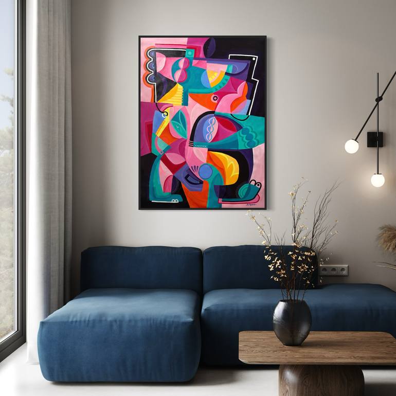 Original Geometric Abstract Painting by Samantha Malone