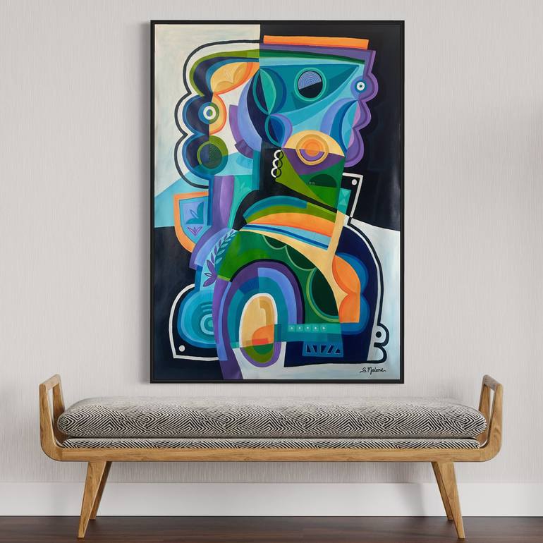 Original Geometric Abstract Painting by Samantha Malone