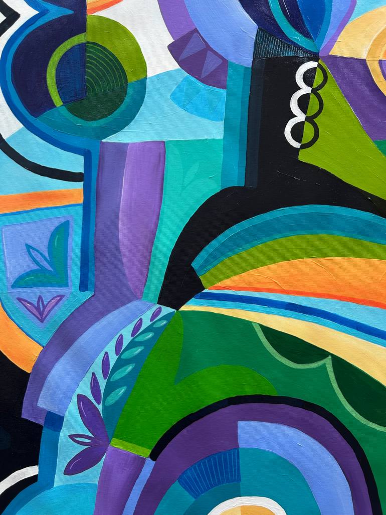 Original Geometric Abstract Painting by Samantha Malone
