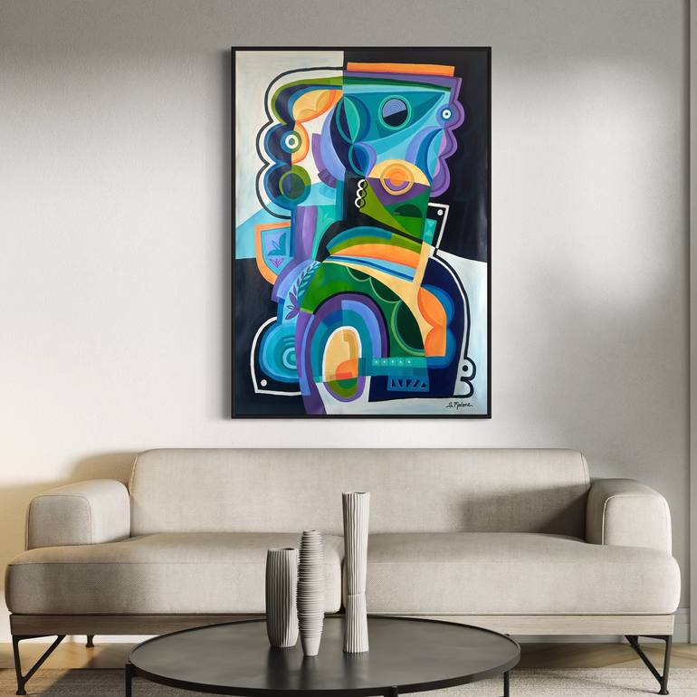 Original Geometric Abstract Painting by Samantha Malone
