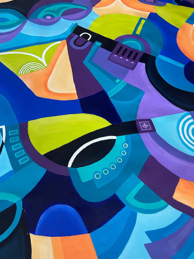 Original Geometric Abstract Painting by Samantha Malone