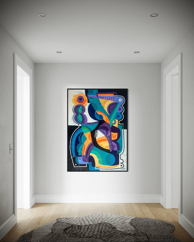 Original Cubism Abstract Painting by Samantha Malone