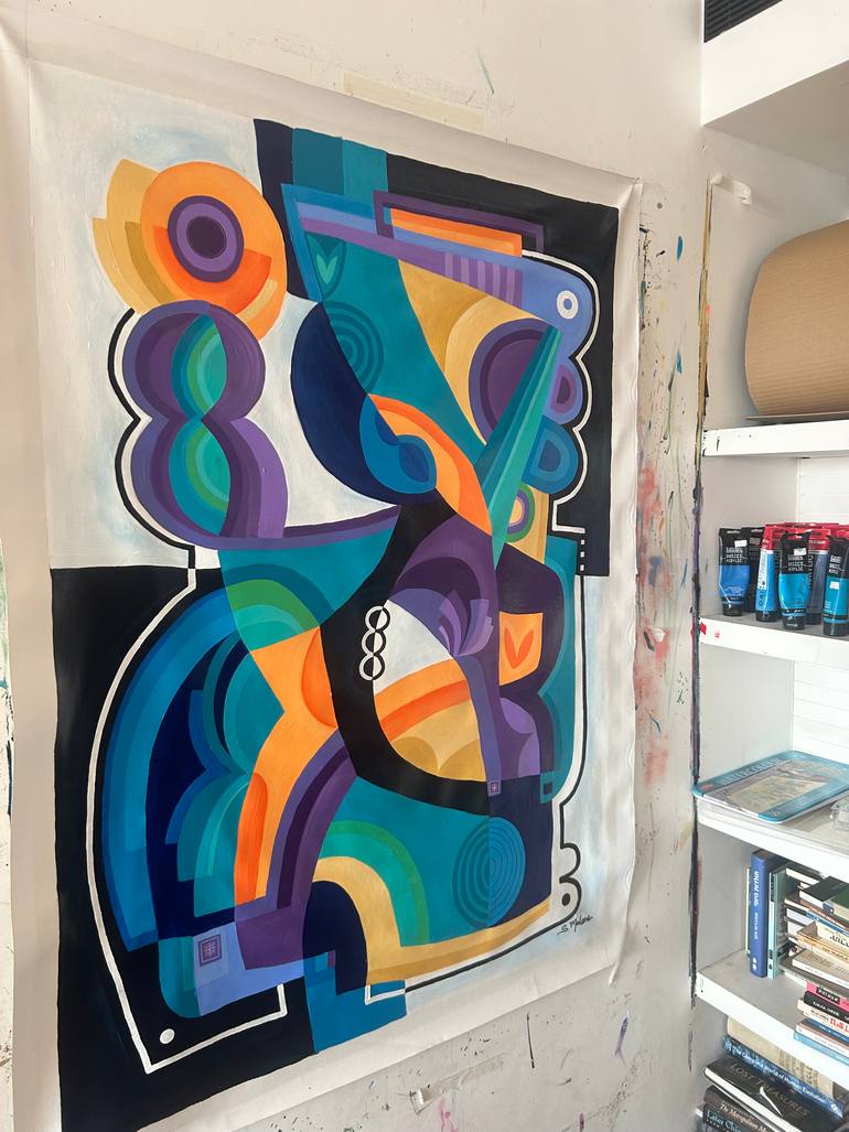 Original Cubism Abstract Painting by Samantha Malone