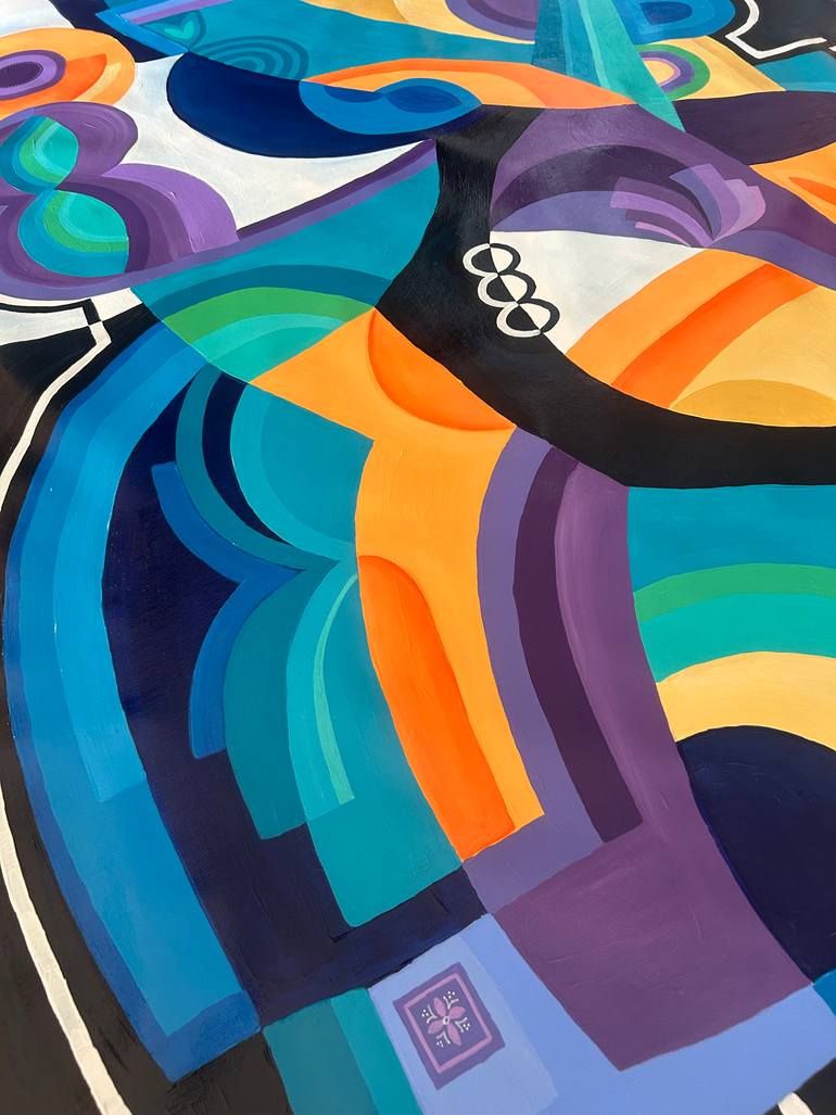 Original Cubism Abstract Painting by Samantha Malone
