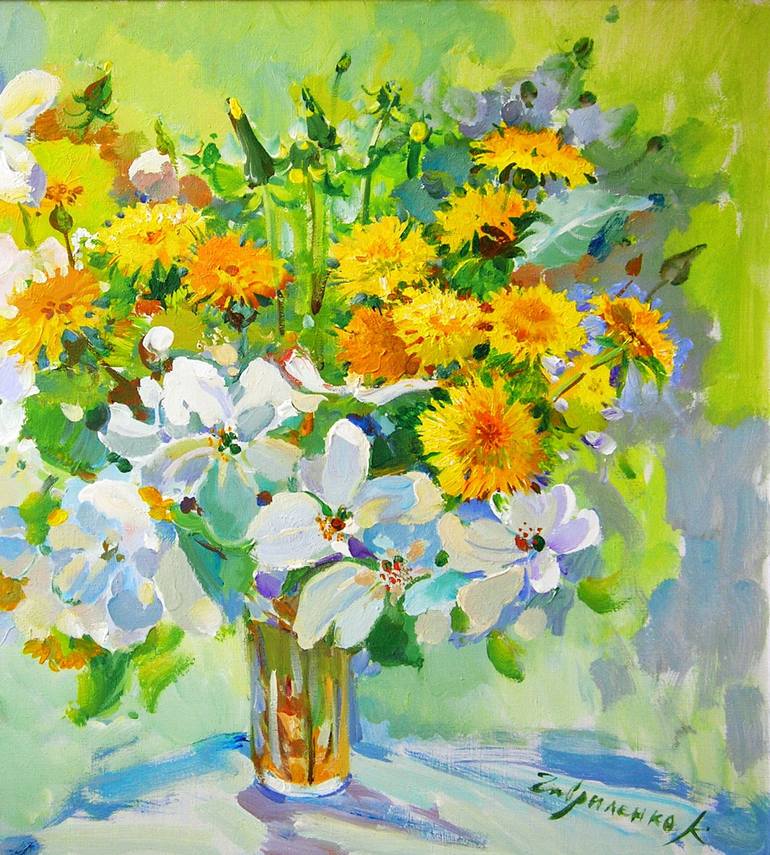 Original Fine Art Floral Painting by Gavrylenko Kateryna