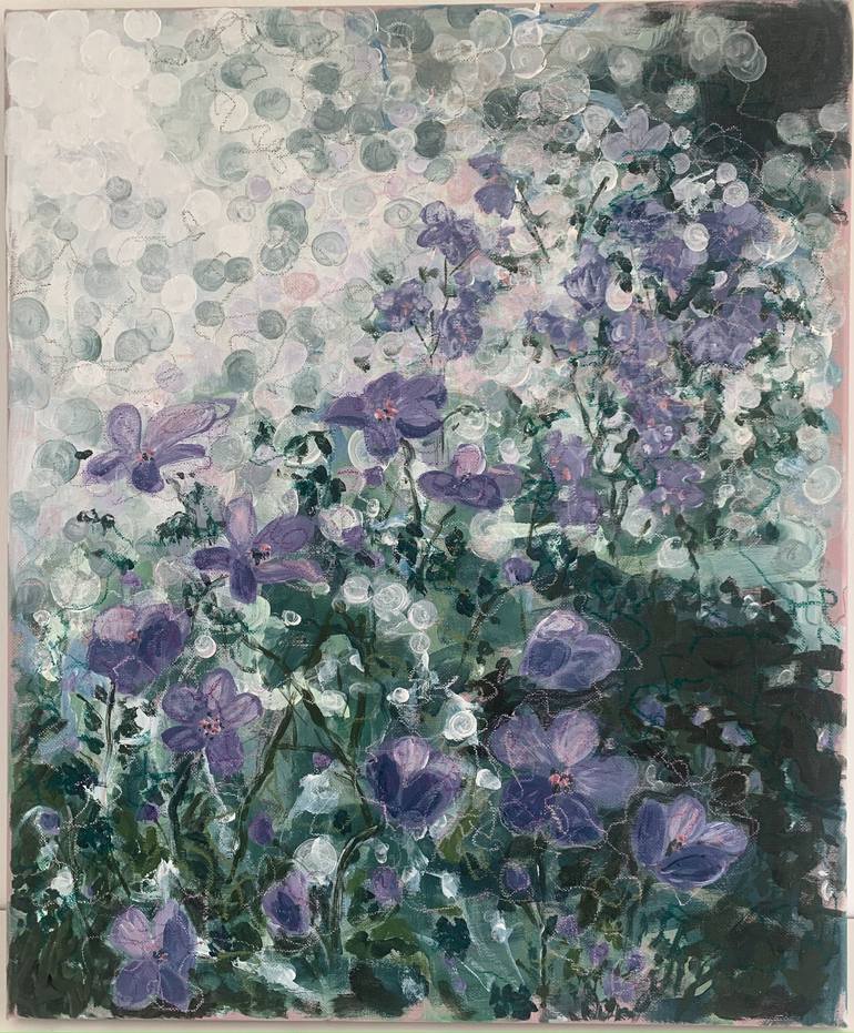 Original Impressionism Floral Painting by Karin Frenay