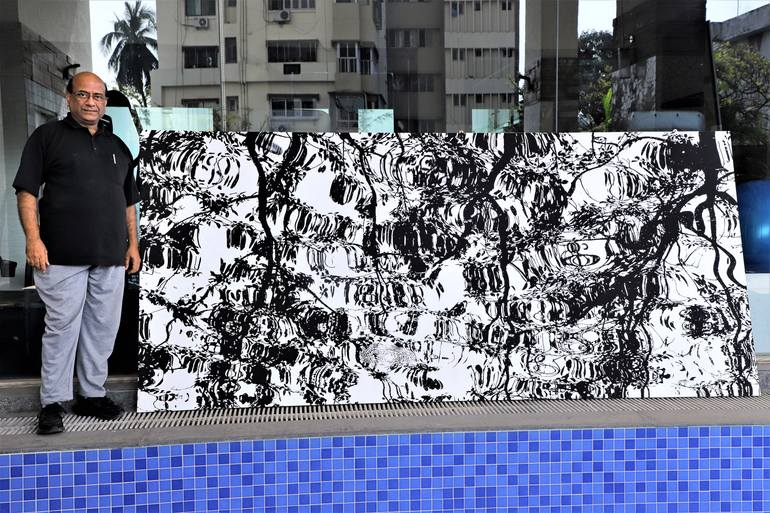 Original Abstract Expressionism Abstract Painting by Silajit Ghosh