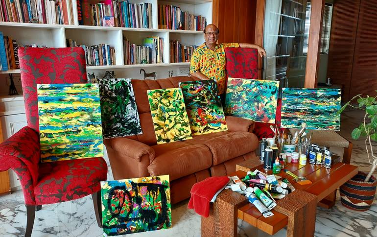 Original Abstract Expressionism Abstract Painting by Silajit Ghosh