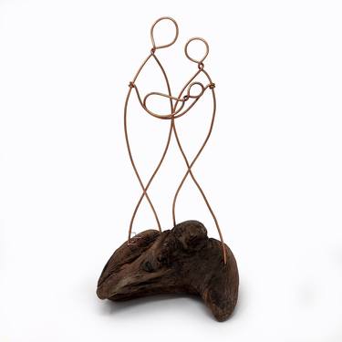 Mother and Child wire art #336 Sculpture by Bart Soutendijk