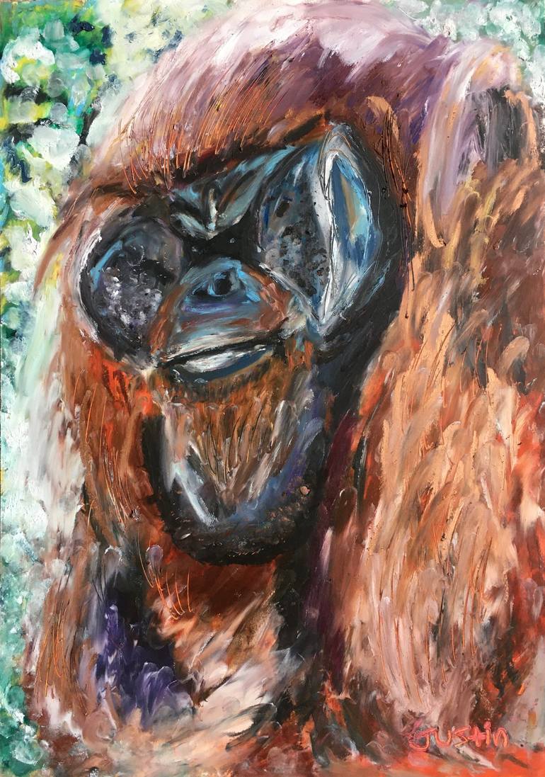 Indonesian Orangutan Painting by Justin Halo Saatchi Art