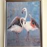 Flamingo - whole art work in frame on the wall