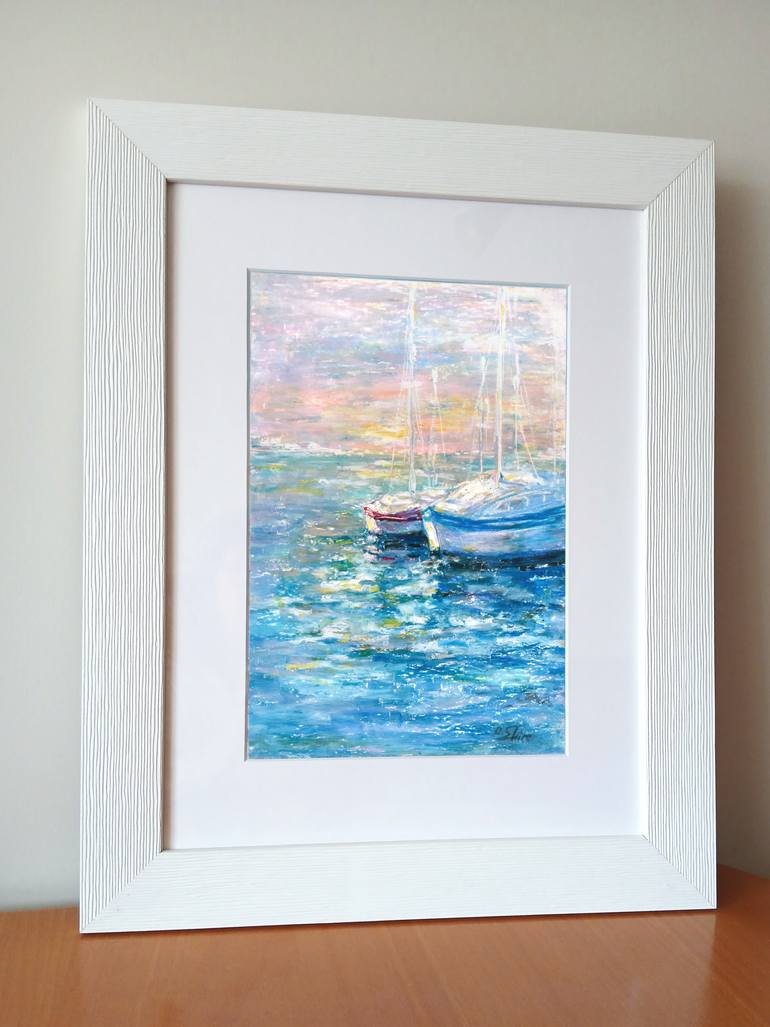 Original Contemporary Seascape Drawing by Oxana Shimanchuk