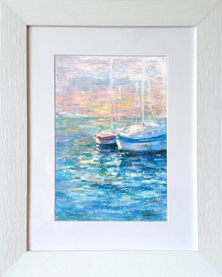 Original Contemporary Seascape Drawing by Oxana Shimanchuk