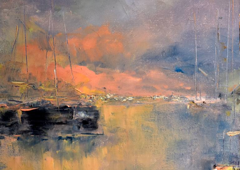 Original Contemporary Boat Painting by Oxana Shimanchuk