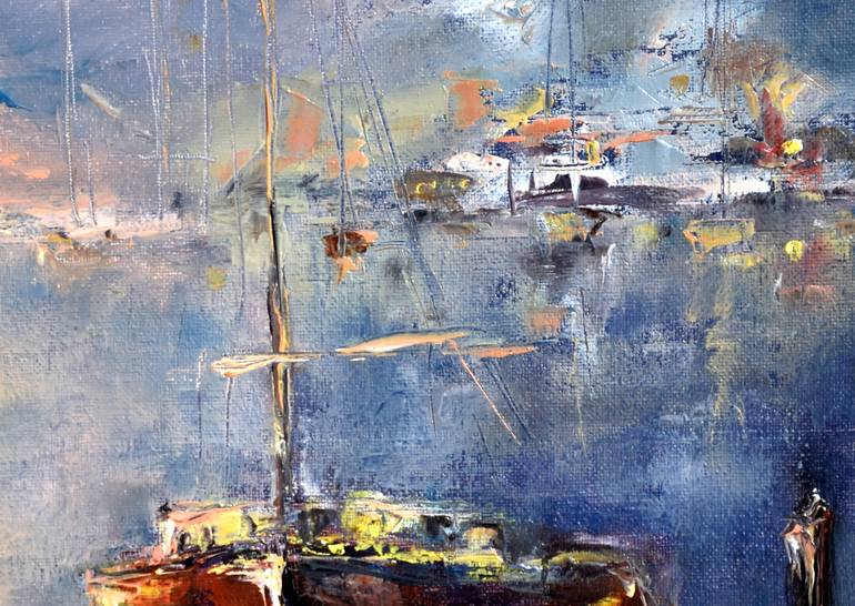 Original Contemporary Boat Painting by Oxana Shimanchuk