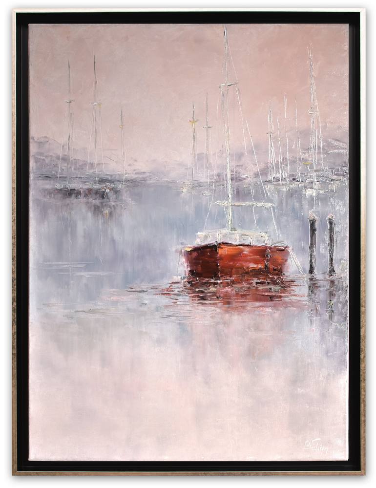 Original Contemporary Boat Painting by Oxana Shimanchuk