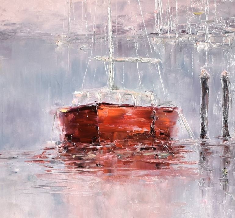 Original Contemporary Boat Painting by Oxana Shimanchuk