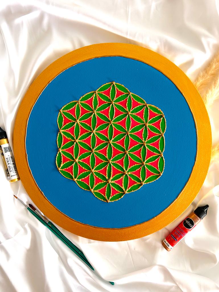 Original Abstract Geometric Painting by Vladilena Cherednichenko