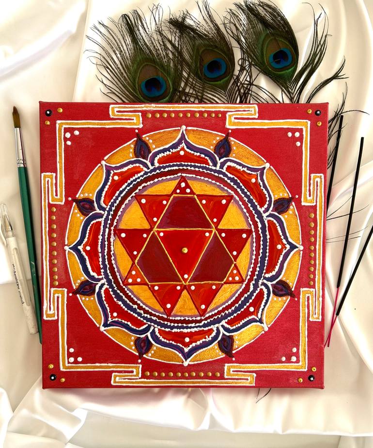 Original Geometric Abstract Painting by Vladilena Cherednichenko