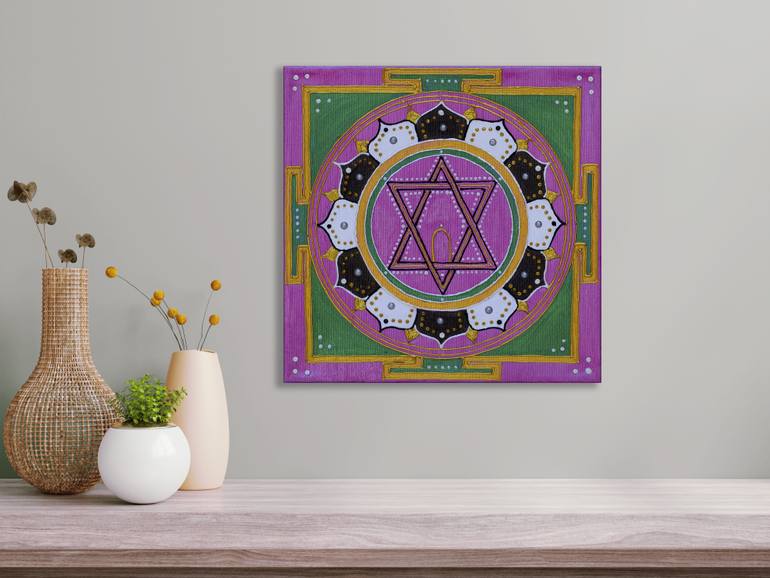 Original Geometric Abstract Painting by Vladilena Cherednichenko