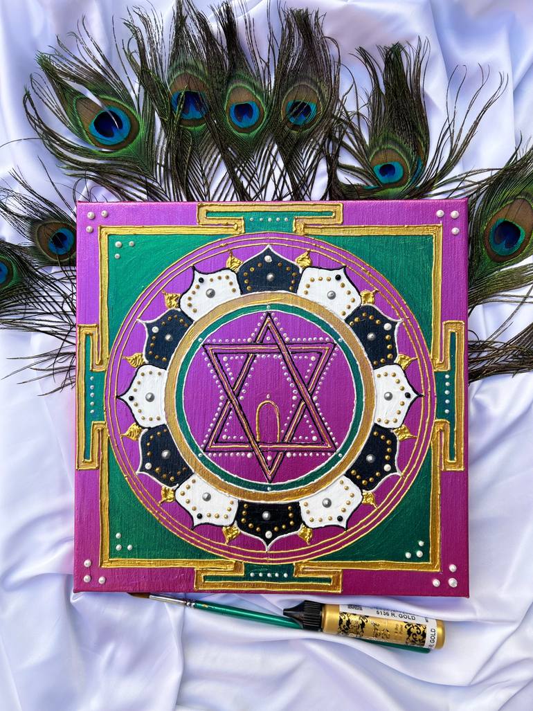 Original Geometric Abstract Painting by Vladilena Cherednichenko